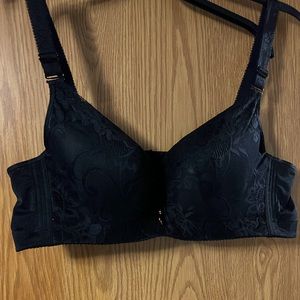 Black Lace Wide Band Bra